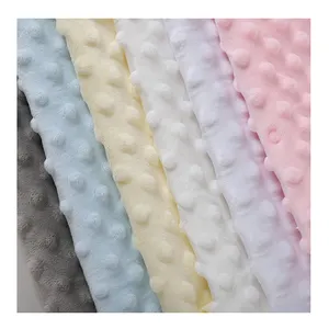 Custom Plain Kleur 100% Polyester Bubble Fluwelen Kristal Super Zachte Minky Dot Stof Voor Baby Deken