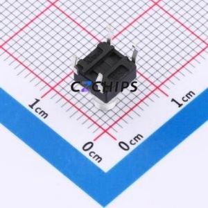 TSA06131-085B332CN Tactile Switch Through hole-4P,6.1x6.1mm Switch Single Pole Single Throw Round Button 1.8N 6.1mm - Product Image 2