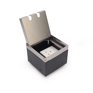 Toma de Corriente de Piso con Diseño de Tapa Empotrada de Acero Inoxidable SS304 y Gestión de Cables, Caja con Recubrimiento en Polvo Galvanizado - Product Image 3