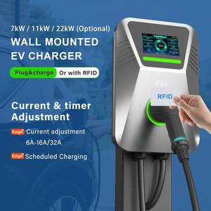 เครื่องชาร์จรถยนต์ไฟฟ้าแบบติดผนัง AC 7kW Type 2 OCPP 1.6J พร้อมสำหรับโซลูชันการชาร์จสำหรับธุรกิจอัจฉริยะ รองรับรถยนต์ไฟฟ้า Type 2 ทุกประเภท - Product Image 6