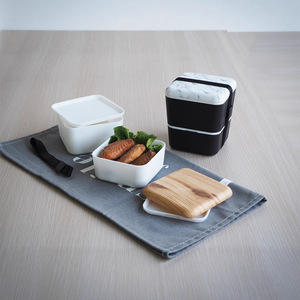 Japanese Style Double Layer Bento <b>Box</b> Square <b>Plastic</b> Microwaveable Lunch <b>Box</b> For Children Student Use - Product Image 2