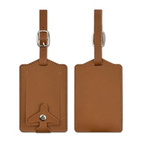 Étiquette de bagage en cuir PU avec bande d'information anti-perte et anti-fuite et carte en cuir pour carte d'embarquement