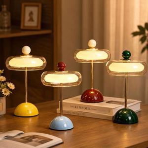 French Medieval Luxury High-Grade Decorative LED Table <b>Lamp</b> with Battery DC Power Acrylic Shade for Bedroom Bedside Use - Product Image 1