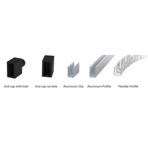 Tubo de neón de silicona para flexión lateral, 3 lados, color negro, 6x12mm - Product Image 6