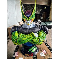 Dragon Ball Z 1:1 Taille Réelle Super Saiyan 4 Goku Buste de Haute Qualité avec Effet LED sur la Base, Statue en Résine, Figurine de Collection Anime, Décoration