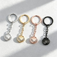 Ensemble de porte-clés Ywyougang, 4 couleurs, porte-clés en métal avec pendentif coquillage, chaîne pour charme de sac, cadeau