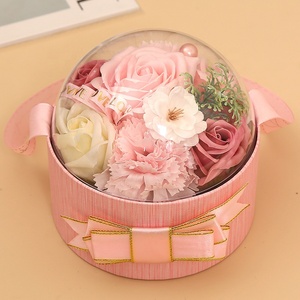 DAMAI Colorful Luxury Round Ball Soap Rose Flower Gift Portable <b>Box</b> for Wedding Preserved Fresh Roses With Crystal <b>Box</b> - Product Image 2