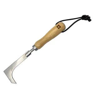 High quality cheap price useful sharp wooden handle stainless strong hand weeder tool