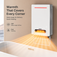 Chauffage mural sans perçage 2200W pour salle de bain, radiateur céramique PTC portable, ventilateur électrique pour espaces restreints, sèche-linge avec affichage numérique