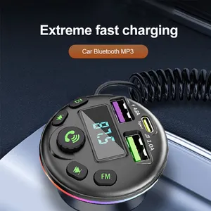 Incar FM Transmitter MP3 modulator âm thanh Receiver-in-1 sạc cáp cho <span class=keywords><strong>iPhone</strong></span> cho Huawei đối với Xiaomi bền nhựa - Product Image 3