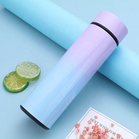 Frascos de vacío digitales de 500 ml con logotipo personalizado con pantalla LED de temperatura, termo de acero inoxidable de 500 ml, botella de agua inteligente