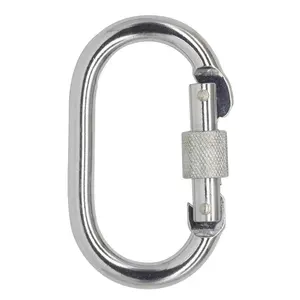 Custom Small 23KN Screw Locking Forged Steel Carabiner Hook For Climbing