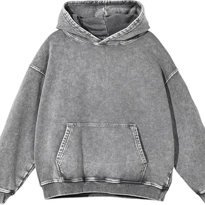 Sudadera con Capucha para Hombre, Estilo Vintage Desgastado, Corte Regular, para Parejas, Estilo Urbano, con Lavado Ácido, Otoño, ODM, Poliéster/Algodón - Product Image 1