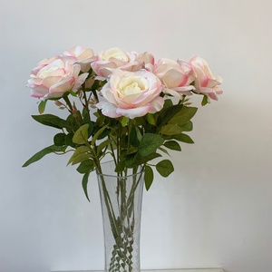 Flores artificiales de seda de un solo tallo para boda, Rosa melocotón, rosa, para Acción de Gracias, graduación, Pascua, 2017 - Product Image 4