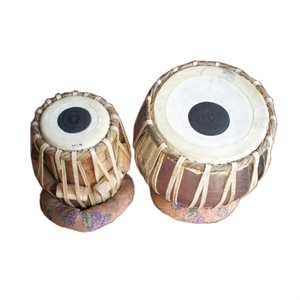 Ensemble de coussinets pour tabla en bois poli, fabriqués à la main, instrument de musique traditionnel indien, haute résistance, pour la pratique de la musique classique - Product Image 1