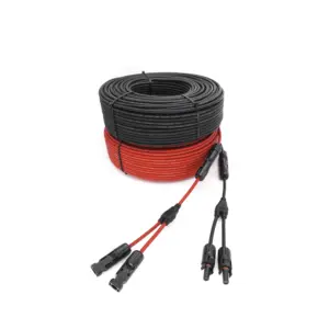 Zwart Rood Y Tak PV004-2T1 2 Tot 1 1000V Dc Solar Connector Geschikt 2.5/4/6mm2 Pv Kabel Elektrische Draad Connector