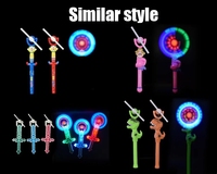 Jouet LED lumineux pour enfants YT : moulin à vent portatif, baguette rotative, bâton lumineux avec son et lumière LED, idéal pour l'été