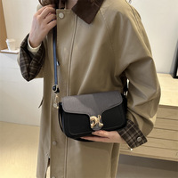 Nuevo Bolso de Mano de Estilo Coreano 2025, Moderno y Sencillo, con Colores Contrastantes, Bolso Cruzado Retro Informal, Bolso Cuadrado Pequeño para Mujer