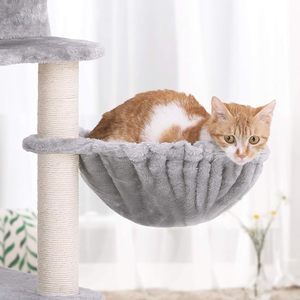 Arbre à chat classique de luxe en sisal, peluche courte, emballage carton – Durable, écologique, pour usage intérieur, montage facile, toutes saisons - Product Image 4
