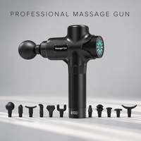 Pistolet de massage haute puissance 60W, moteur sans balais 3500 tr/min, 12 têtes de massage, 12 niveaux d'intensité, batterie 2500mAh