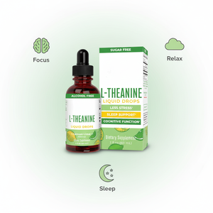 Venta al por Mayor de <span class=keywords><strong>Gotas</strong></span> Líquidas de L-Teanina Pura de 60 ml, Marca Privada <span class=keywords><strong>para</strong></span> el Alivio de <span class=keywords><strong>la</strong></span> <span class=keywords><strong>Ansiedad</strong></span> y el Estrés, Suplemento Certificado GMP Sin OMG - Product Image 1