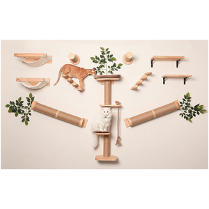 बिल्ली के पेड़ और खरोंच के लिए पेडल के साथ W-08 सिसल और लकड़ी के पर्यावरण के अनुकूल बड़ी बिल्ली खरोंच पोस्ट - Product Image 1