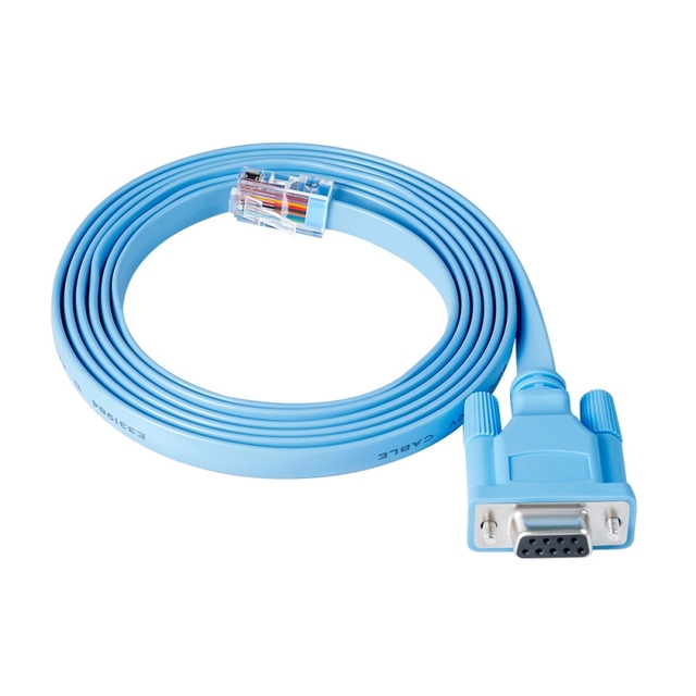 DT-6556 RJ45 Ethernet Network to RS232 DB9 Female Serial Port Console Cable 1.8M Blue