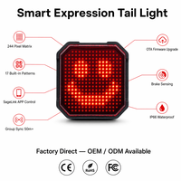 Luz Trasera Inteligente para Bicicleta, LED Brillante, Control Remoto por Aplicación, Recargable Tipo-C, Luz de Advertencia Nocturna