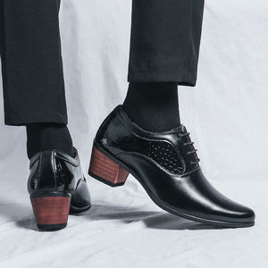 <span class=keywords><strong>Scarpe</strong></span> Eleganti a Punta <span class=keywords><strong>con</strong></span> Lacci, Tomaia Dorata, <span class=keywords><strong>Tacco</strong></span> <span class=keywords><strong>Alto</strong></span>, <span class=keywords><strong>Scarpe</strong></span> Oxford in Pelle Verniciata <span class=keywords><strong>per</strong></span> <span class=keywords><strong>Uomo</strong></span> - Product Image 3