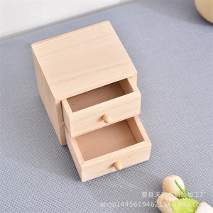 Wooden <b>storage</b> <b>box</b>, mini furniture, two-layer <b>drawer</b> <b>storage</b> <b>box</b>, jewelry <b>box</b>, natural wood color incense burner. - Product Image 1