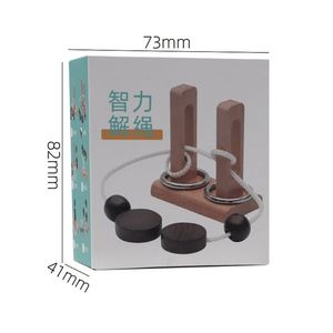 Kids Teen IQ Brain Teaser Game Untie Ring String <b>Puzzles</b> Creative Solution Classic Wooden Rope <b>Puzzle</b> - Product Image 6