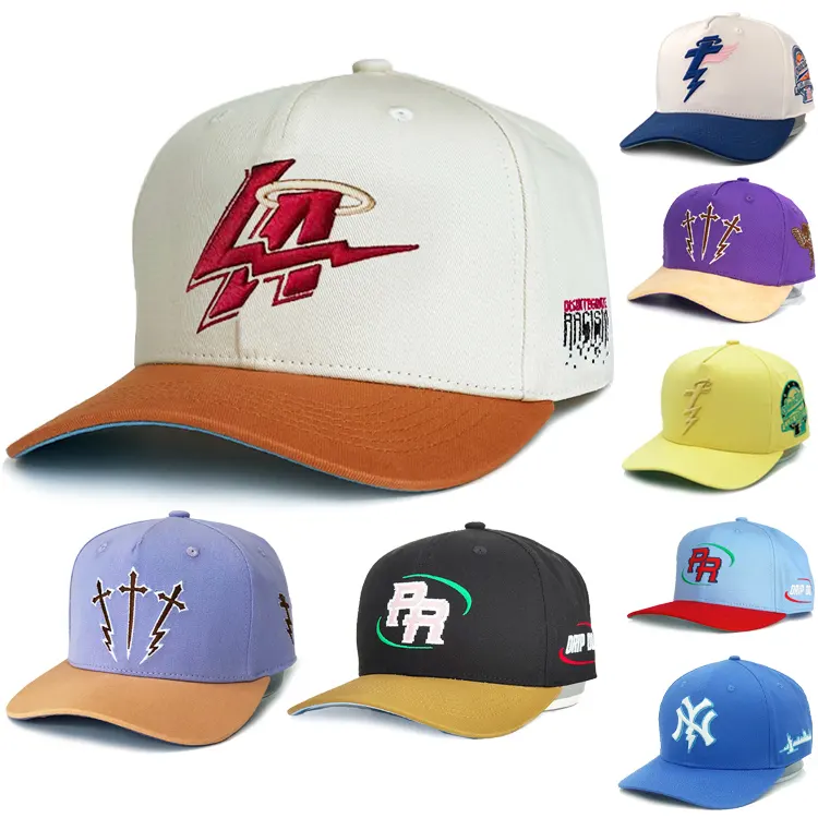 6 Panel Baseballpet Getailleerd Custom Logo 3d Geborduurde Baseball Sport Pet Caps Hoed Hoeden Voor Mannen