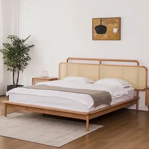 Nordic Massief Houten Bed Moderne Eenvoudige 1.2M Eenpersoonsbed 1.8M Master Slaapkamer Dubbele Bed