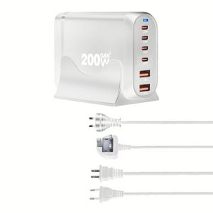 Chargeur USB C GaN 200W, USB Type C 4C2A, station de charge rapide, 100W 20W 18W PD, chargeur de bureau pour ordinateur portable, téléphone portable - Product Image 4