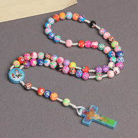 Bestseller Collier chapelet coloré, Chaîne de chapelet en perles d'argile souple, Accessoires pour enfants