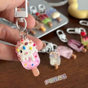 Porte-clés en acrylique mignons en forme de crème glacée, sucette glacée et bâtonnet de fraise, breloques dessert pour sacs à dos, cadeau pour filles - Product Image 3