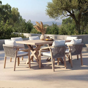 Teak all'aperto tavolo e sedie <span class=keywords><strong>da</strong></span> <span class=keywords><strong>giardino</strong></span> tavolo <span class=keywords><strong>da</strong></span> pranzo set mobili <span class=keywords><strong>da</strong></span> esterno Patio sedie <span class=keywords><strong>in</strong></span> <span class=keywords><strong>legno</strong></span> contemporaneo tavolo - Product Image 3