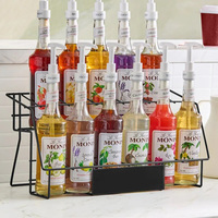 Étagère à condiments verticale en fer de style nordique à double niveau, idéale pour l'exposition d'huiles essentielles, de thé, de bière et de bouteilles de sirop