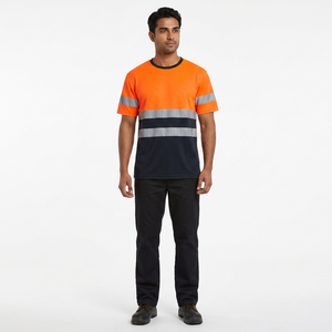 Camiseta de Manga Corta, Camiseta de Seguridad para el Trabajo, Transpirable, con Logotipo Reflectante, Uniformes de Guardia de Seguridad para Primavera y Otoño - Product Image 1