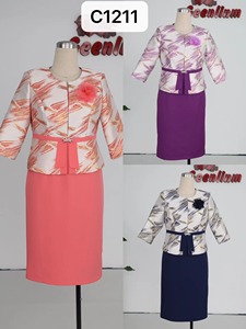 Nouvelle arrivée, robe pour femmes grandes tailles, tenue en brocart, robe d'église, deux pièces de haute qualité pour femmes - Product Image 2
