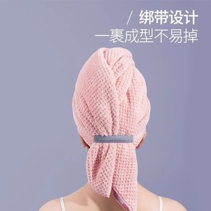 Serviette de séchage des cheveux en polaire corail, extra large, séchage rapide, couleur unie, rectangulaire, pour usage domestique - Product Image 5