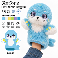 Marionnette de main en peluche personnalisée, motif animal anime, OEM ODM, super douce, brodée, avec logo personnalisé, interactive pour l'histoire