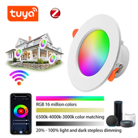Lámpara de Techo Inteligente de Aluminio Moderna Personalizada al por Mayor, WiFi+Zigbee, Control Remoto por Aplicación Tuya, CCT Regulable, Luz LED Empotrada para Interiores