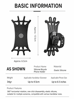 Support de téléphone universel en silicone à rotation 360° pour guidon de moto, scooter électrique et vélo, fixation pour navigation