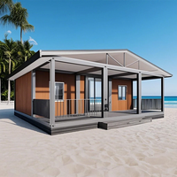 Villa Conteneur Préfabriquée Postmoderne en Acier Léger, Prête à l'emploi, 40/20 pieds, 2-5 Chambres, Extensible, Stabilité Optimale, Personnalisable (OEM)
