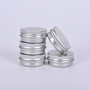 Round Aluminum Tin Containers Screw Cap <b>Polished</b> Finish Cosmetic Storage Jars 15ml - Product Image 1