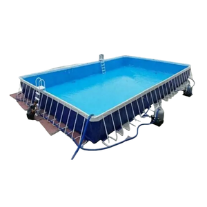 Grande <span class=keywords><strong>piscine</strong></span> gonflable de forme carrée avec <span class=keywords><strong>tube</strong></span> métallique en <span class=keywords><strong>pvc</strong></span> - Product Image 1
