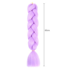 Cheveux synthétiques Xuchang de 24 pouces, dégradé arc-en-ciel, pour tressage, en fibre haute température, pour un usage polyvalent - Product Image 2