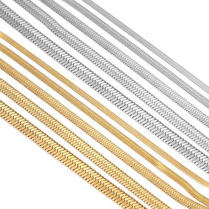 Stainless Steel 2-6mm Wide Blade Chain, Flat <b>Snake</b> Bone Chain,DIY Hip Hop Necklaces, Bracelets, Jewelry Accessories - Product Image 3