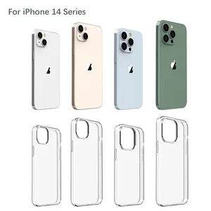 Shockproof Soft Tpu Silicone Transparent Back Cover Ultra Thin Clear Phone Case For iPhone 14 Series